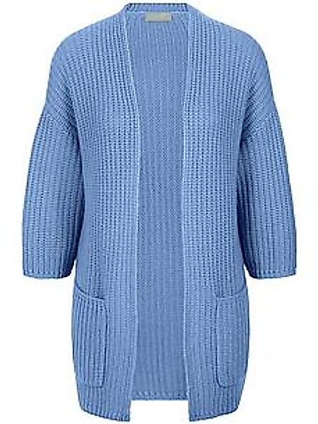 Strickjacke 3/4-Arm Peter Hahn blau günstig online kaufen