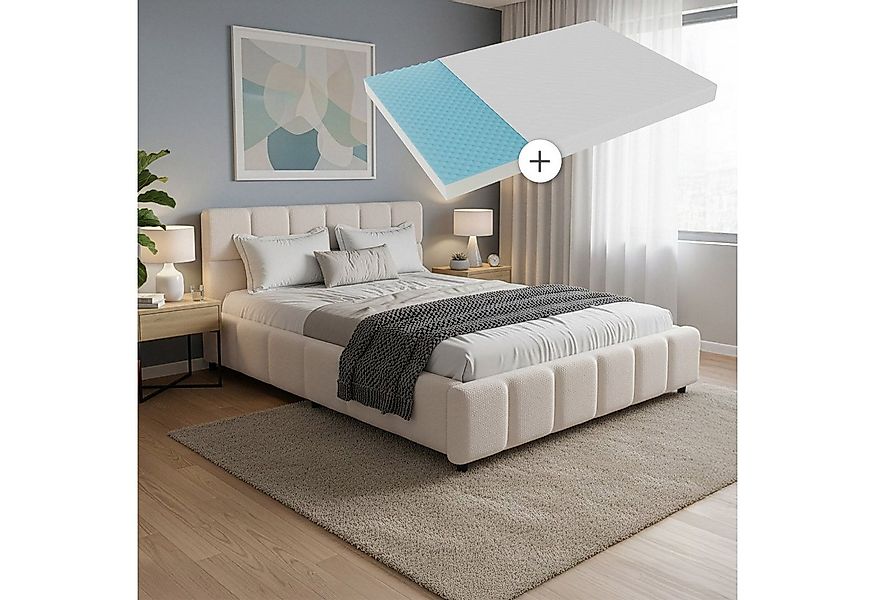 Juskys Polsterbett Florenz, Bubble Design, bis 500 kg belastbar, Pflegeleic günstig online kaufen