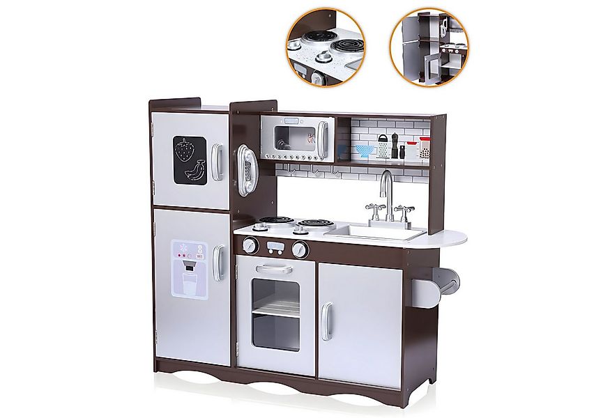 Baby Vivo Spielküche Kinderküche aus Holz - Toni in Braun günstig online kaufen
