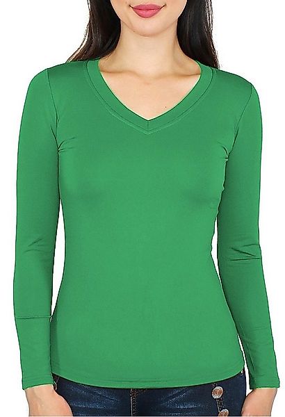 dy_mode Thermohemd Thermo Langarmshirt Damen Thermoshirt Innenfutter V-Auss günstig online kaufen