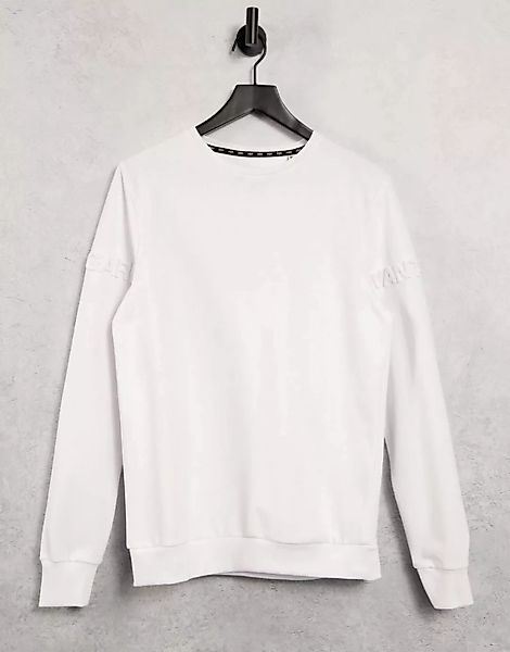 Avant Garde – Sweatshirt mit Rundhalsausschnitt und Logoprägung in Weiß, Ko günstig online kaufen