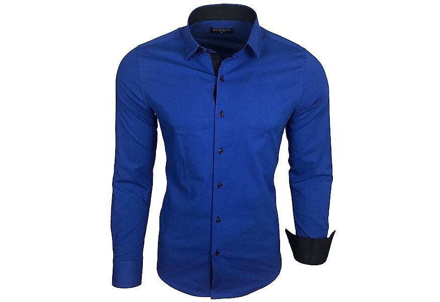 Baxboy Langarmhemd Baxboy Herren Kontrast Hemden Business Freizeit modernes günstig online kaufen