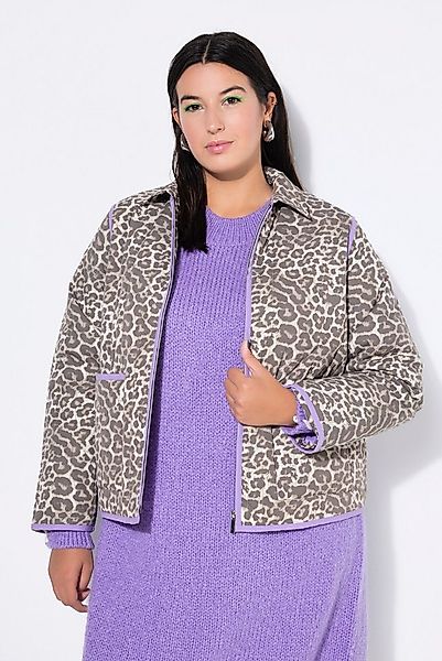 Studio Untold Kurzjacke Steppjacke oversized Leo Colorpaspel Hemdkragen günstig online kaufen