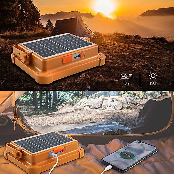 MODFU LED Baustrahler Akku Arbeitsleuchte Solar günstig online kaufen