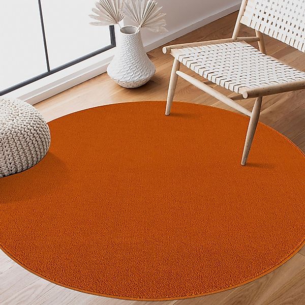 Sanat Teppich »Uni«, rund, 13 mm Höhe, robuster Kurzflorteppich, große Farb günstig online kaufen