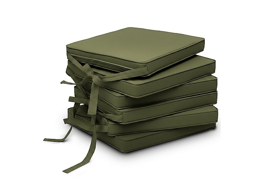 Beautissu Stuhlkissen 6er Set Loft SK Stuhlkissen Olivgrün 45x40x5cm, Stuhl günstig online kaufen