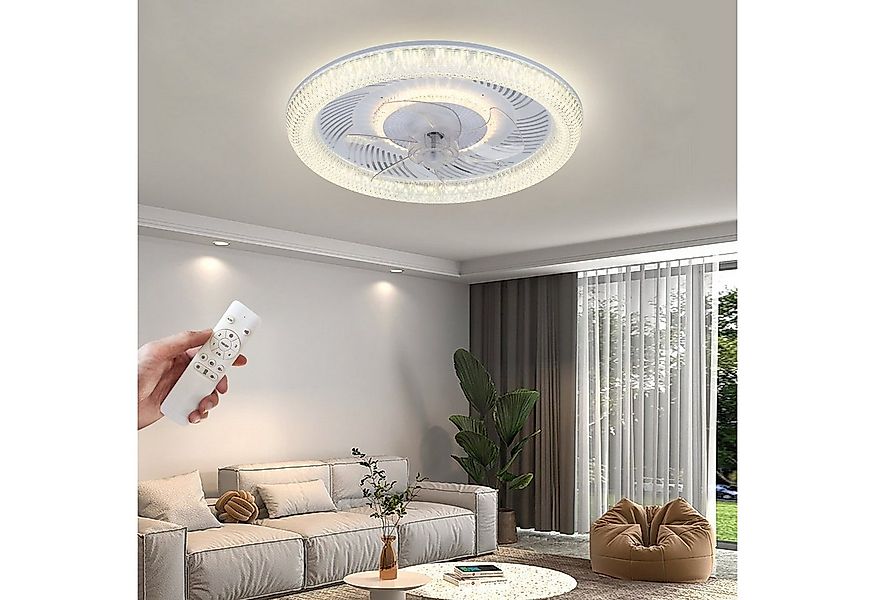 JDONG Deckenventilator Mit Beleuchtung Leise 54W Dimmbar Deckenleuchte Mit günstig online kaufen