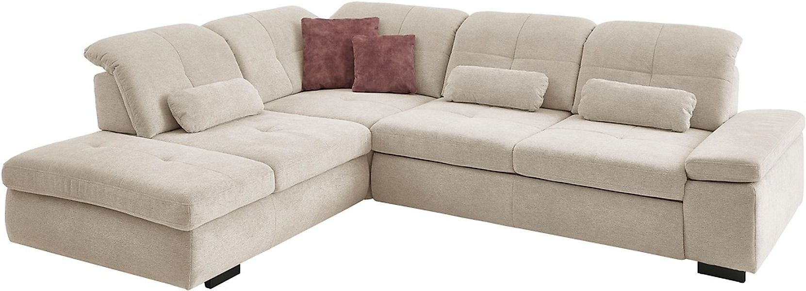 Die PlanBar Ecksofa "MP-IN16012 L-Form Kaltschaum-Polsterung" inkl. Sitztie günstig online kaufen