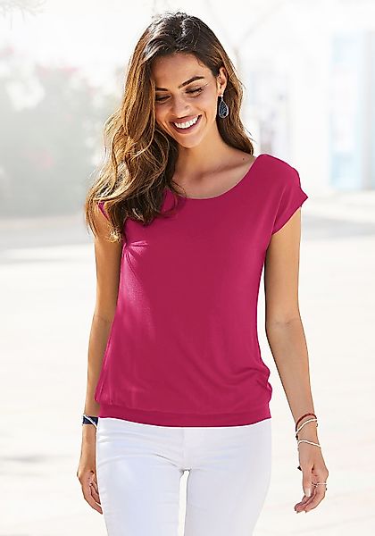 LASCANA Longshirt mit breitem Bund aus günstig online kaufen