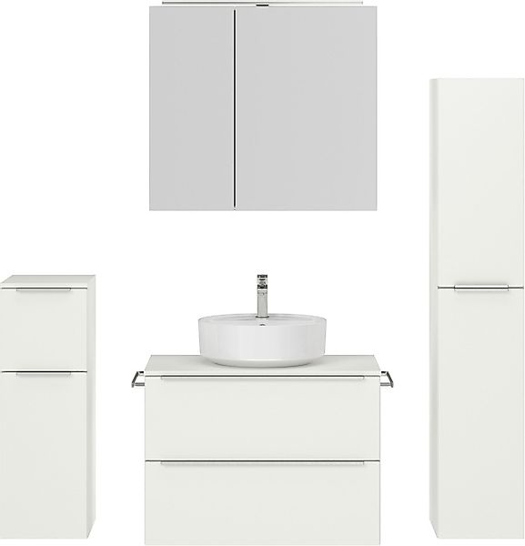 nobilia® Badmöbel-Set »Alvene«, (4 St., vormontiert, mit Soft-Close), inkl. günstig online kaufen