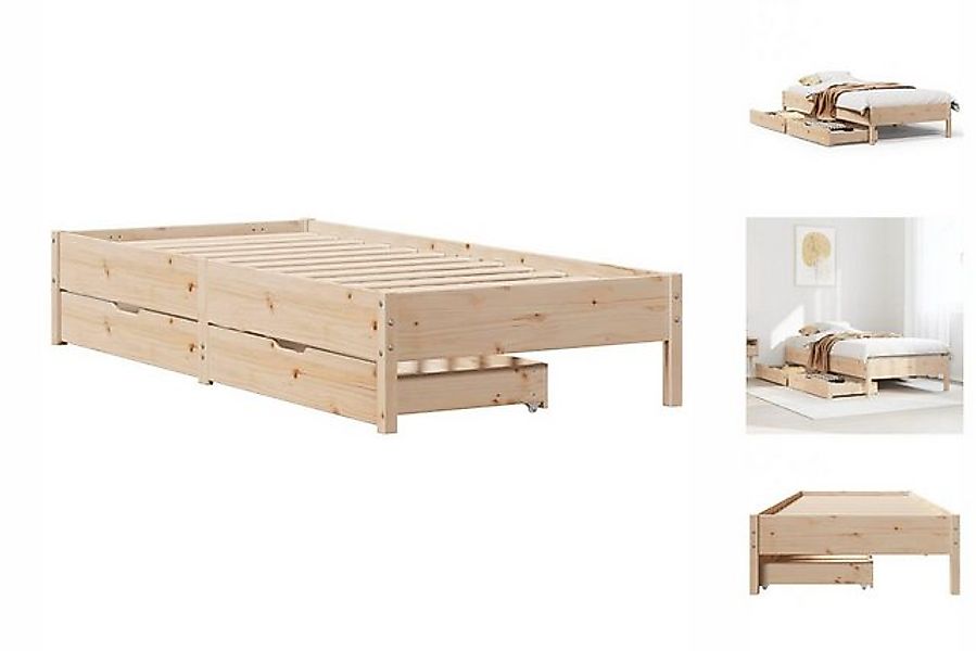 vidaXL Bettgestell Massivholzbett ohne Matratze 90x200 Kiefernholz Bett Bet günstig online kaufen