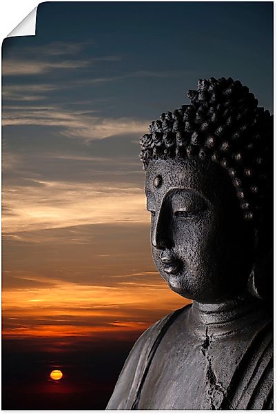 Artland Wandbild »Buddha Statue vor Sonnenuntergang«, Buddhismus, (1 St.), günstig online kaufen