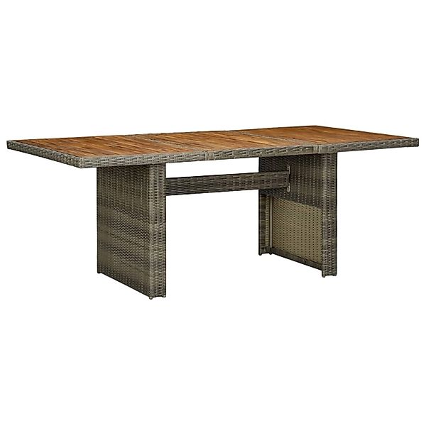 vidaXL Gartentisch Braun Poly Rattan und Akazie Massivholz 313314 günstig online kaufen