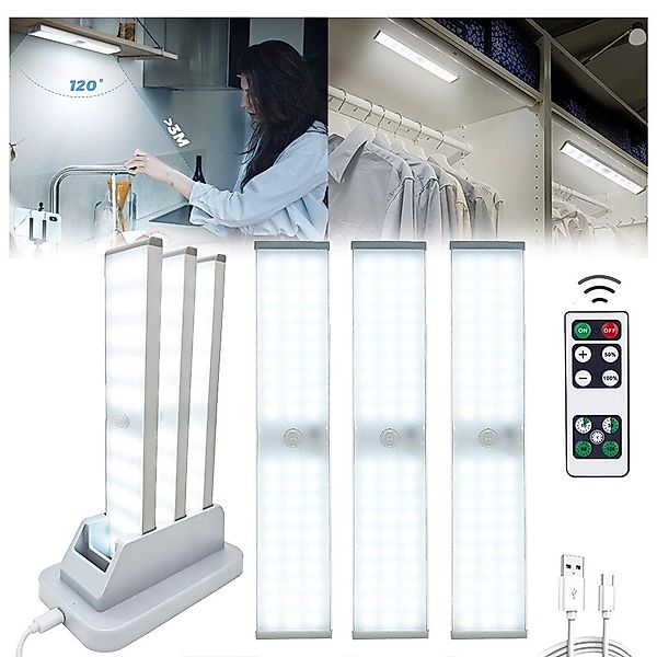 QUBEBU Schrankleuchte 3er LED Unterbauleuchte Schrankbeleuchtung günstig online kaufen