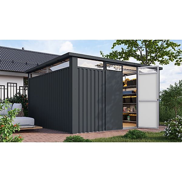 Karibu Metallgerätehaus Amato 4 Anthrazit 220 x 375,5 x 342 cm günstig online kaufen