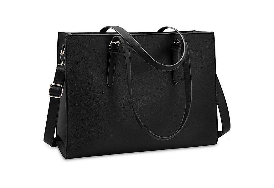 LuxusKollektion Businesstasche Große Damen Handtasche Schwarz Leder für Lap günstig online kaufen