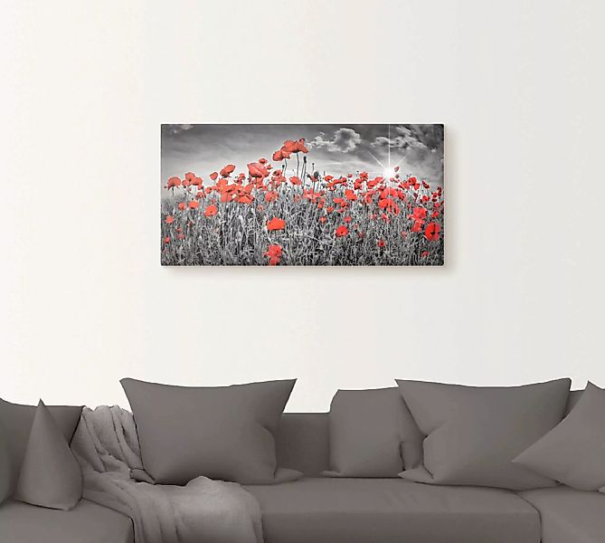 Artland Wandbild »Idyllisches Mohnblumenfeld mit Sonne«, Blumen, (1 St.), a günstig online kaufen