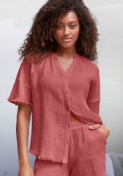 s.Oliver Pyjamaoberteil aus gewebtem Musselinstoff günstig online kaufen