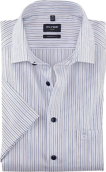 OLYMP Short Sleeve Hemd Luxor Streifen Blau  - Größe 41 günstig online kaufen