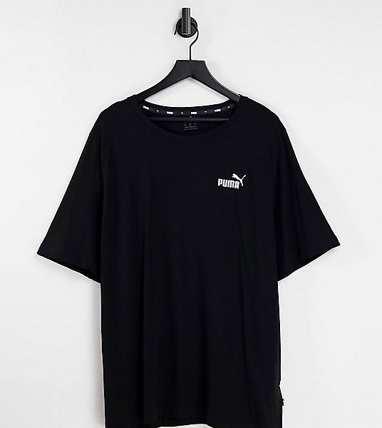 PUMA Plus Essentials – T-Shirt in Schwarz mit Logo günstig online kaufen