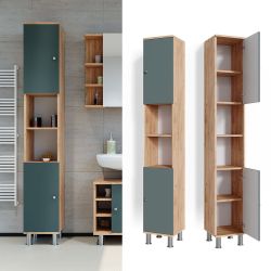 Vicco Hochschrank Fynn, Grün/Goldkraft Eiche, 30 günstig online kaufen