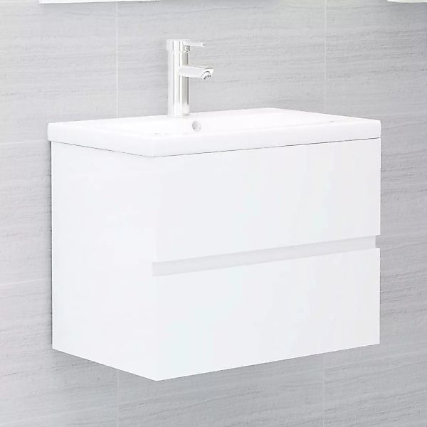 Waschbeckenunterschrank Hochglanz-weiß 60x38,5x45 Cm Spanplatte günstig online kaufen