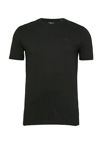 s.Oliver Kurzarmshirt Baumwoll-T-Shirt mit kleinem Logo-Print Logo günstig online kaufen