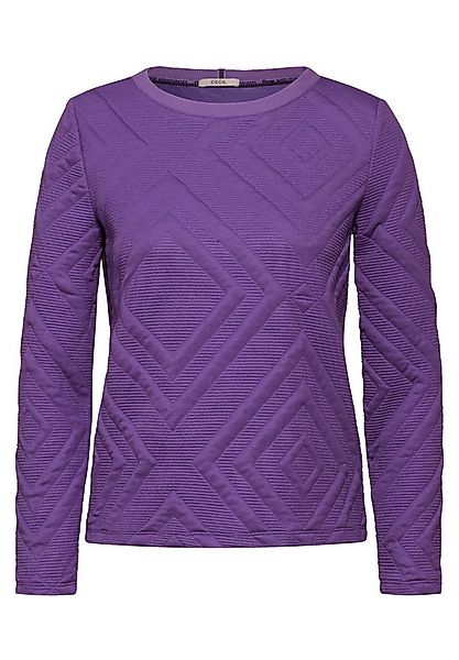 CECIL Longsleeve TOS 3D Structure Shirt wild lilac günstig online kaufen