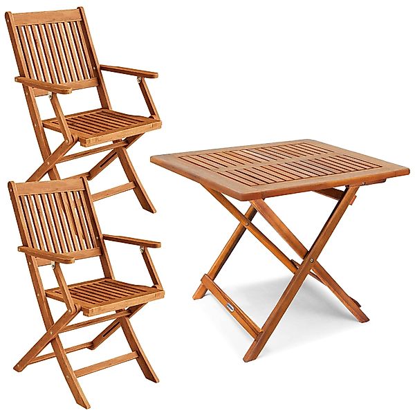 Garten-Sitzgruppe 3-tlg Akazienholz günstig online kaufen