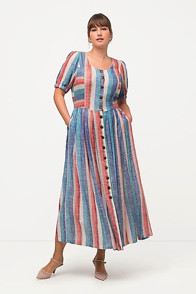 Ulla Popken Dirndl Midikleid Leinenmix Taschen günstig online kaufen