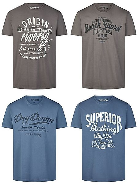 riverso T-Shirt Herren Printshirt RIVLeon Regular Fit (4-tlg) Kurzarm Tee S günstig online kaufen