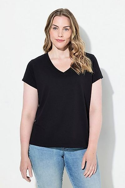 Laurasøn T-Shirt T-Shirt kleiner Knoten Print V-Ausschnitt Halbarm günstig online kaufen