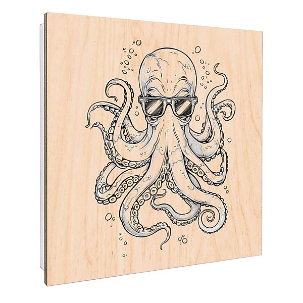 Banjado Schlüsselkasten mit Holzfront 30x30cm Weiß Scharnier Links 50 Haken günstig online kaufen