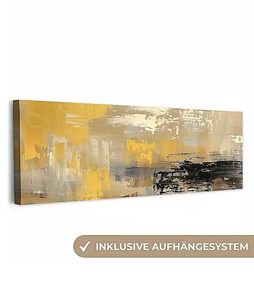 OneMillionCanvasses® Leinwandbild Panorama Abstrakt - Gelb - Modern - Beige günstig online kaufen