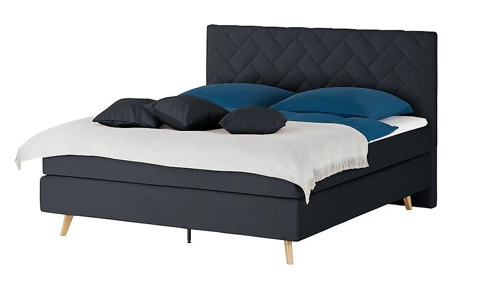 Boxspringbett  Weave ¦ schwarz ¦ Maße (cm): B: 160 H: 122 Betten > Boxsprin günstig online kaufen