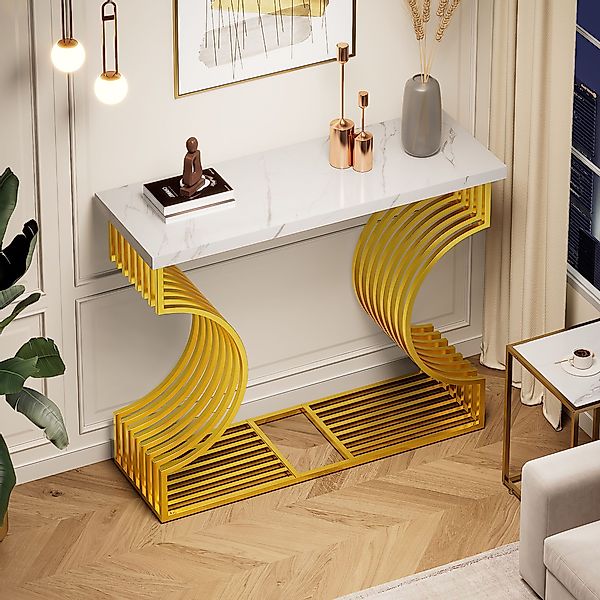 PXloue Konsolentisch Moderne Konsole mit goldener günstig online kaufen