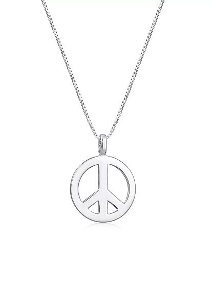 Kuzzoi Lange Kette "Herren Peace Frieden Massiv 925 Silber" günstig online kaufen