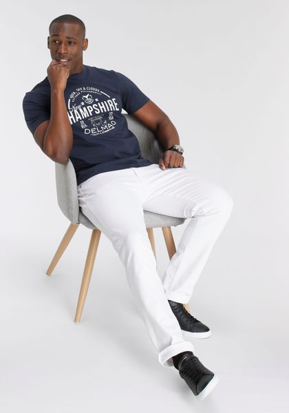 DELMAO Stretch-Jeans "Reed" gerader Beinschnitt, Used-Look-Waschung, günstig online kaufen