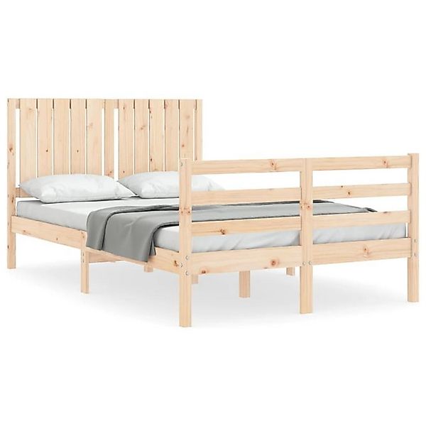 vidaXL Bettgestell, Massivholzbett mit Kopfteil 120x200 cm günstig online kaufen