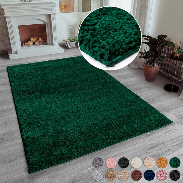 my home Hochflor-Teppich "Shaggy 30" rechteckig 30 mm Höhe Teppich, Uni Far günstig online kaufen