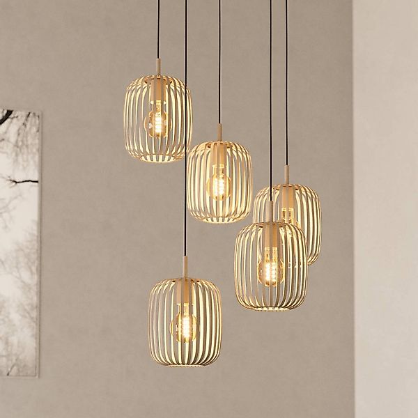 EGLO Pendelleuchte Hängeleuchte ROMAZZINA, exkl. E27, Stahl in sandfarben, günstig online kaufen