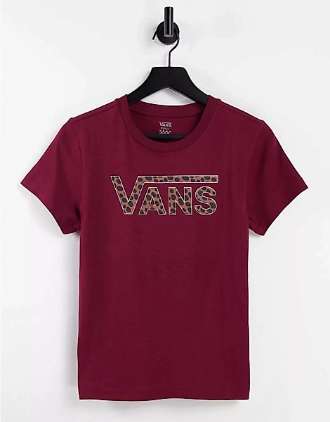 Vans – Animal V – T-Shirt in Burgunderrot mit Logo günstig online kaufen