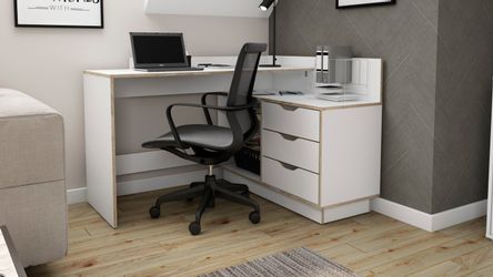 byLIVING Eckschreibtisch "Bern" mit viel Stauraum, Breite 129 cm, rechts od günstig online kaufen