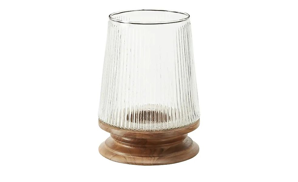 HOME STORY Windlicht   ¦ holzfarben ¦ Massivholz,Glas ¦ Maße (cm): B: 18,5 günstig online kaufen