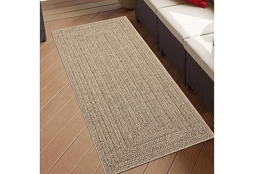 TeppichHome24 Outdoorteppich In- und Outdoorteppich in beige/braun, rechtec günstig online kaufen