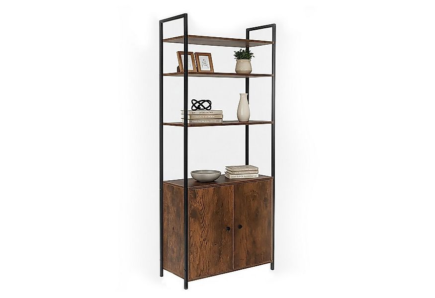 relaxdays Bücherregal mit Unterschrank, Vintagebraun günstig online kaufen