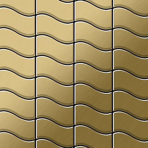 ALLOY Mosaik Fliese Massiv Metall Titan Gebürstet Gold 1,6mm Stark Flux-ti- günstig online kaufen