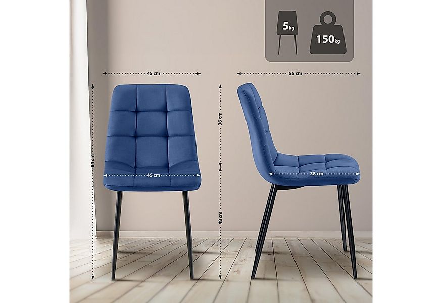 CLP Esszimmerstuhl Antibes (1er, 1 St), Polsterung mit Samt-Bezug, Metallge günstig online kaufen