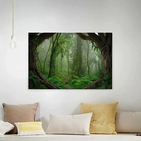Bricoflor Leinwand Mit Urwald In Grün Wohnzimmer Und Schlafzimmer Leinwandb günstig online kaufen