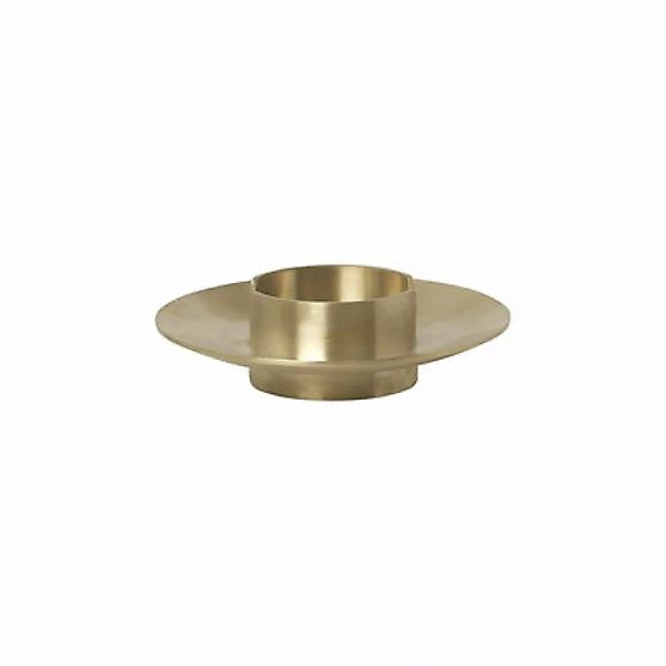 Kerzenleuchter Block gold metall / Messing - Ø 11 cm - Ferm Living - Metall günstig online kaufen